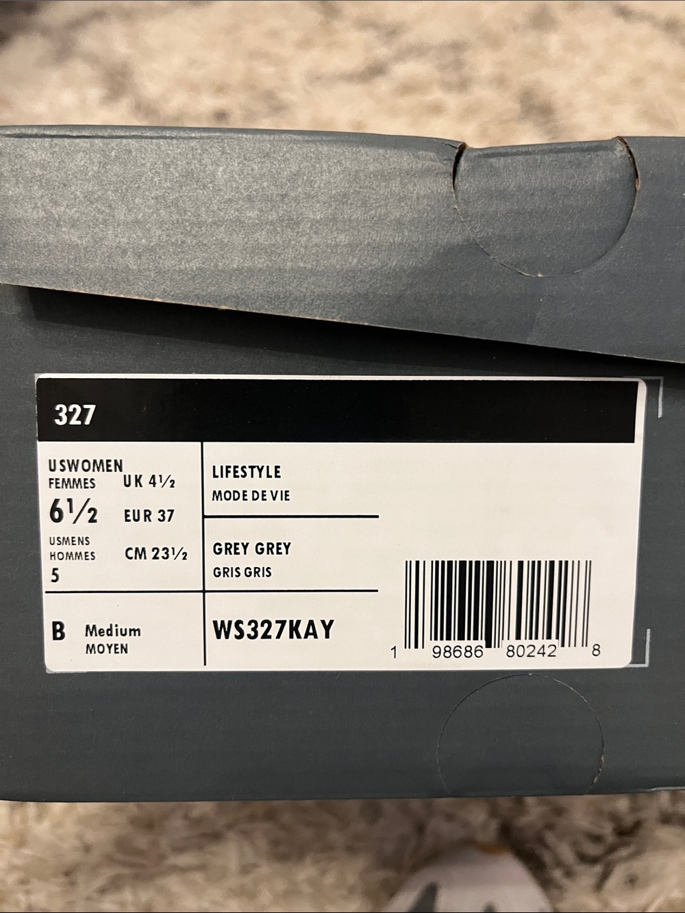 New Balance 327 sneakers. Grey Grey. Womens US sizd 6.5. New in box. - Picture 6 of 6